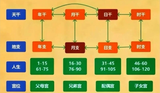 年柱、月柱、日柱、时柱都是什么意思？